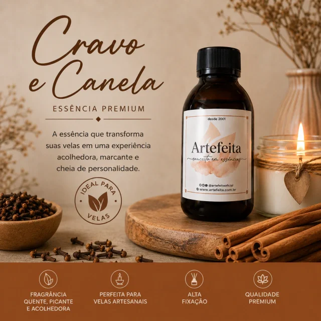 Essência para Velas Cravo e Canela 60ml