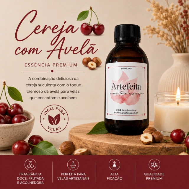 Essência para Velas Cereja com Avelã 60ml