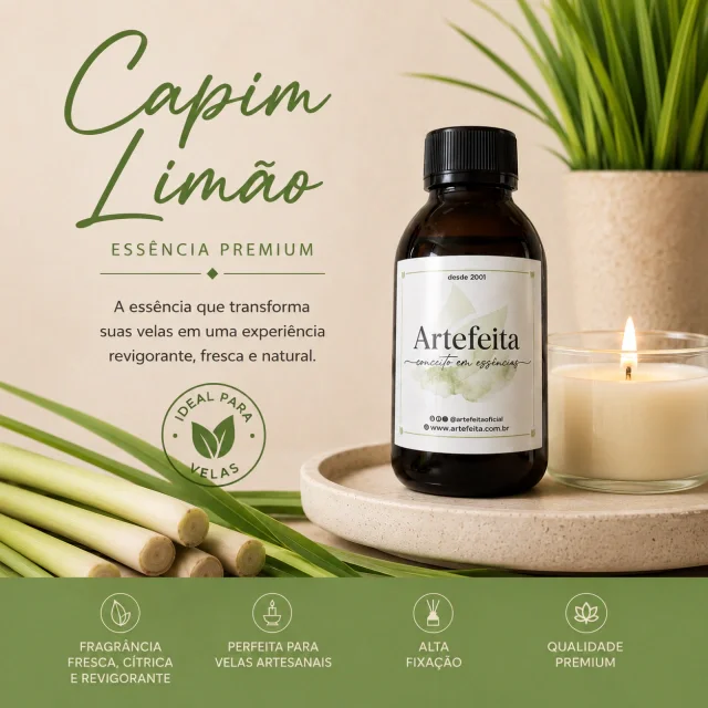 Essência para Velas Capim Limão 60ml