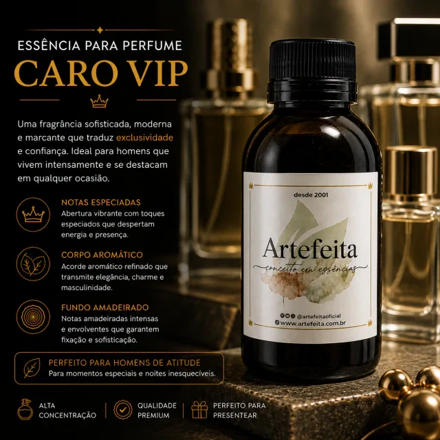 Essência para Perfume Caro VIP Masculino 50ml