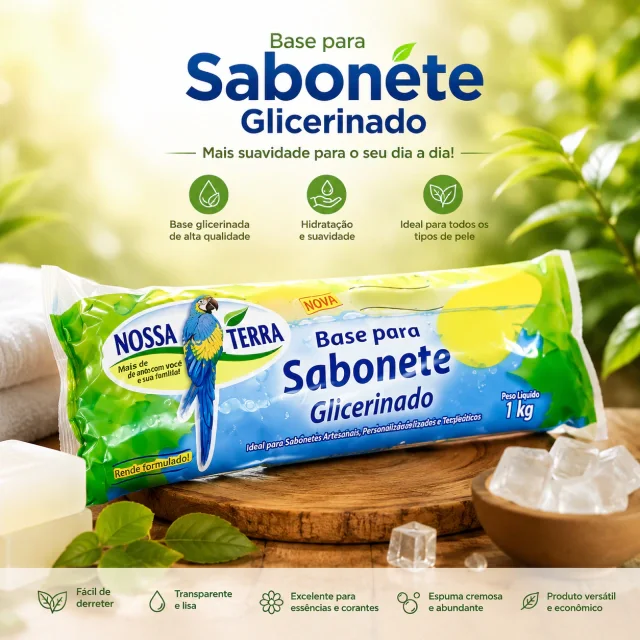 Base de Glicerina Transparente 1kg para Sabonetes Artesanais