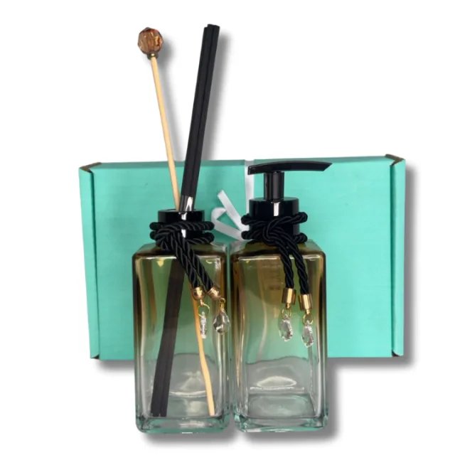 Kit Presente Square Caramelo Difusor + Home Spray + Saboneteira