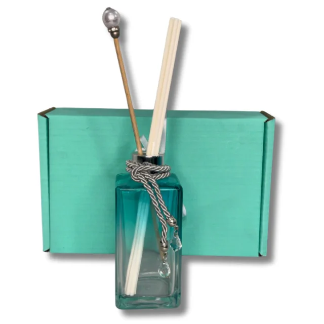 Kit Presente Square Azul Tiffany Difusor + Home Spray + Saboneteira