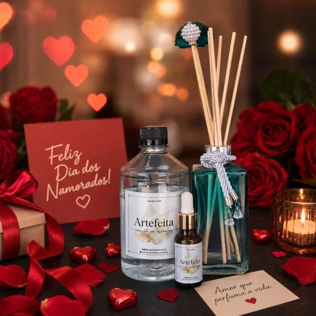 Kit Love Difusor de Varetas Square Tiffany com Brinde Especial