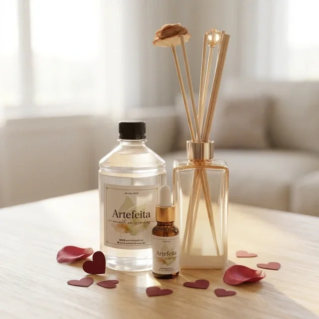 Kit Love Difusor de Varetas Square Caramelo com Brinde Especial